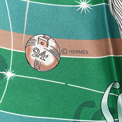 Hermes Silk Chorus Stellarum Scarf 70 Vert Vif Rose Multicolor 4 of 5