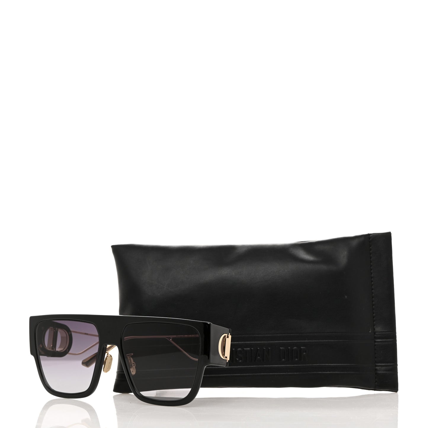 CHRISTIAN DIOR Rectangular 30 Montaigne S3U Sunglasses Black
