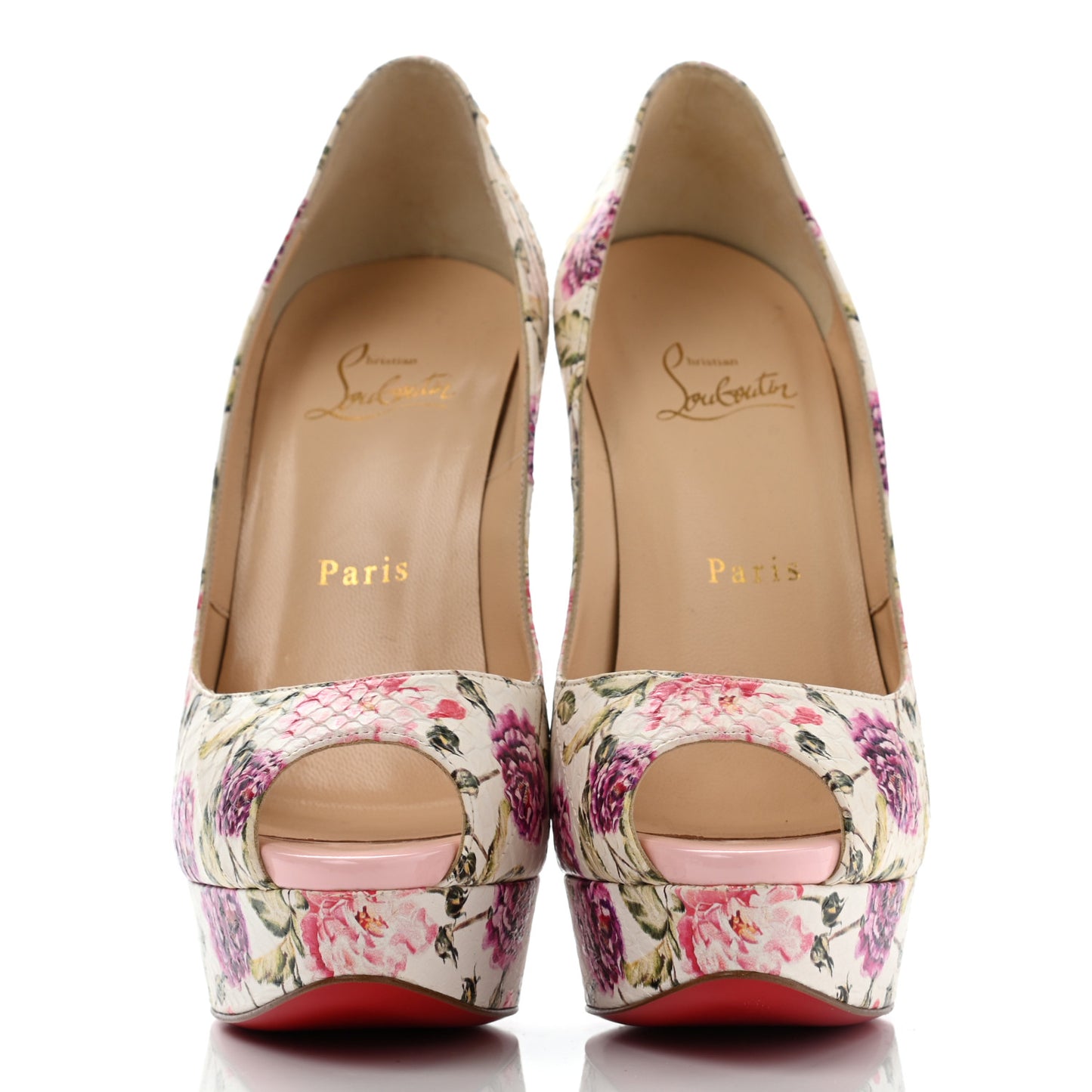 Watersnake Fiori Fetish Peep 150 Pumps 38.5 Latte Pompadour