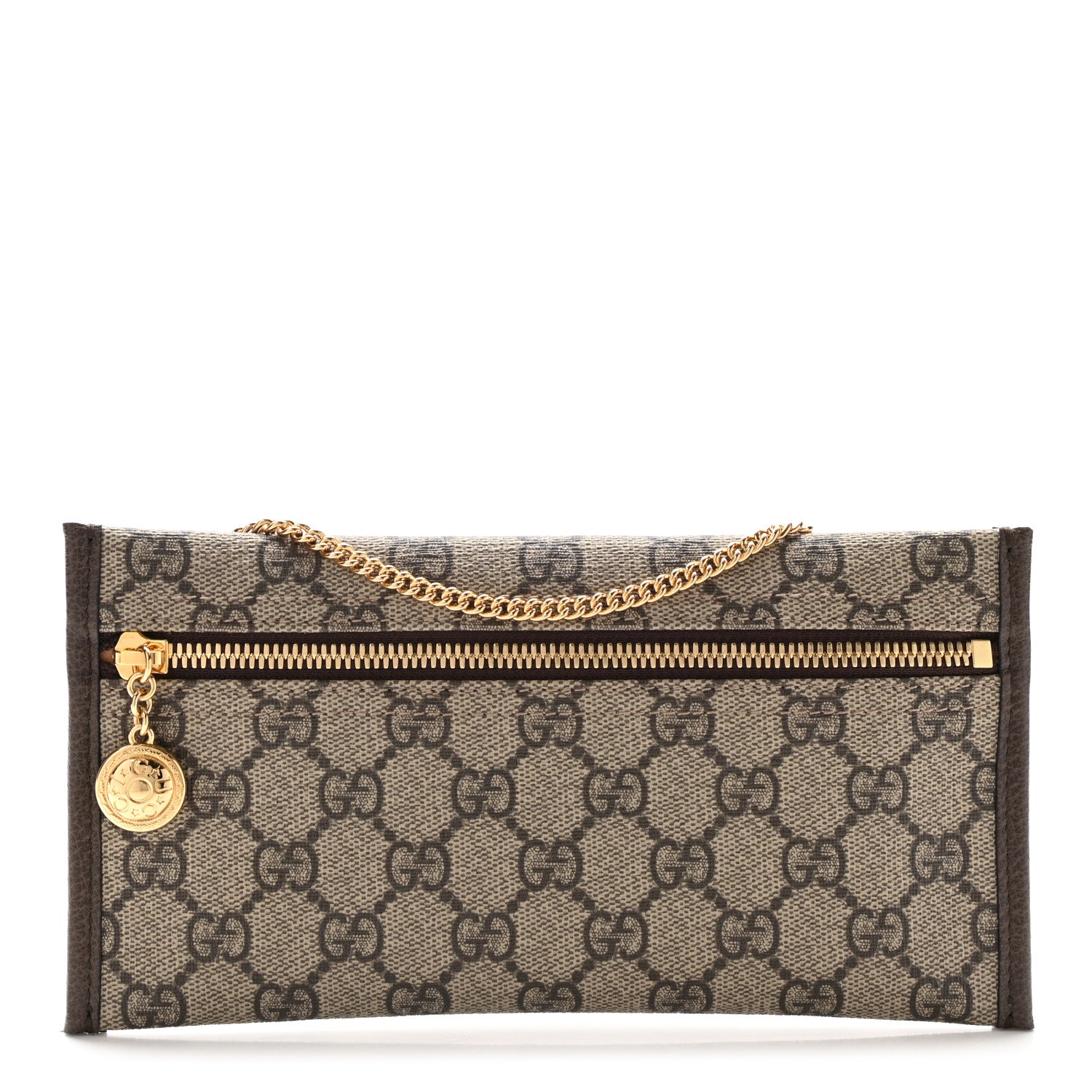 Gucci GG Supreme Monogram Large Rajah Chain Clutch Brown 1 of 6