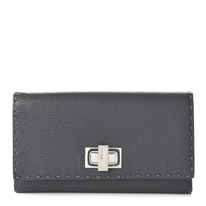 Fendi Cuoio Romano Selleria Peekaboo Continental Wallet Asfalto 2 of 22