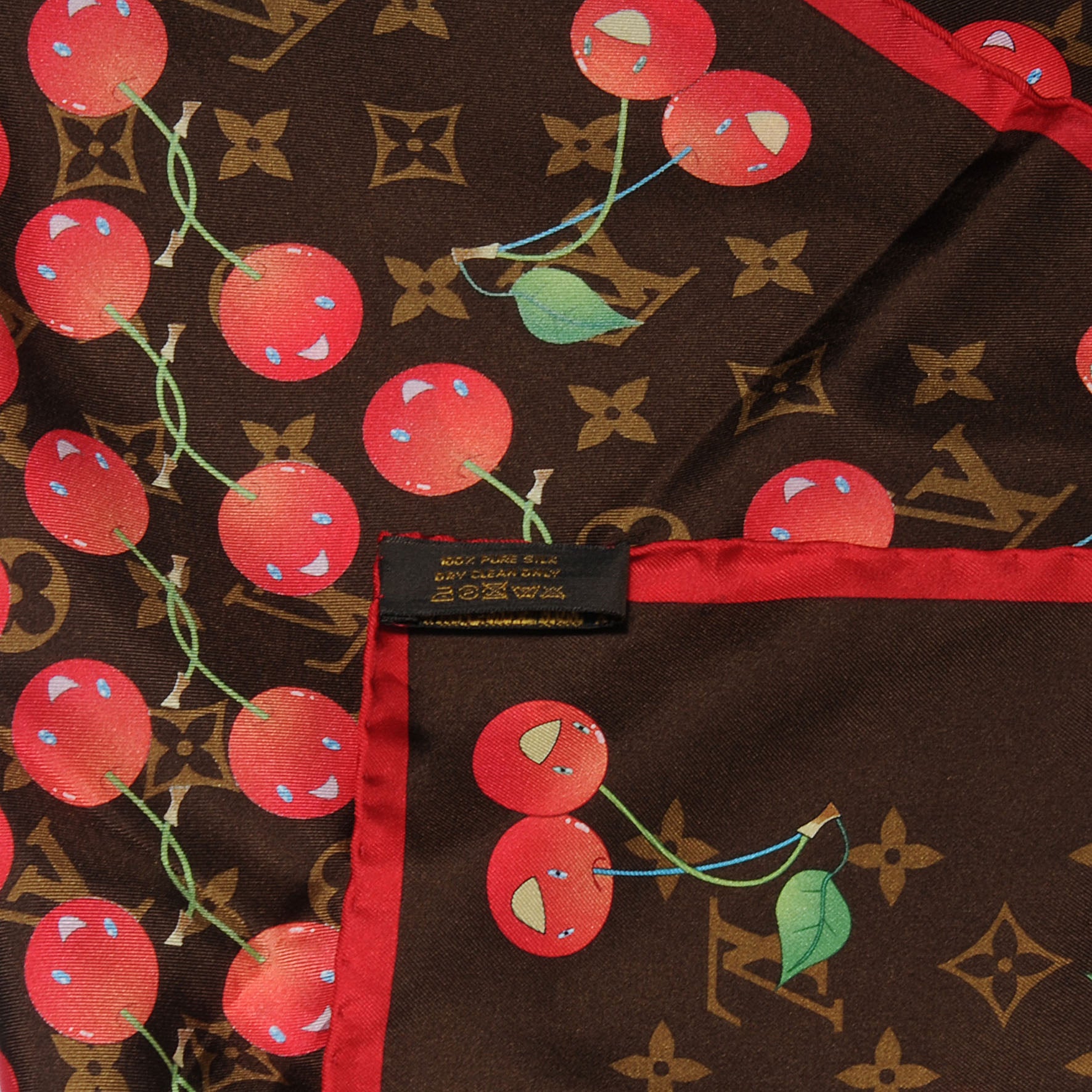 Louis Vuitton Silk Monogram Cerises Scarf 6 of 6