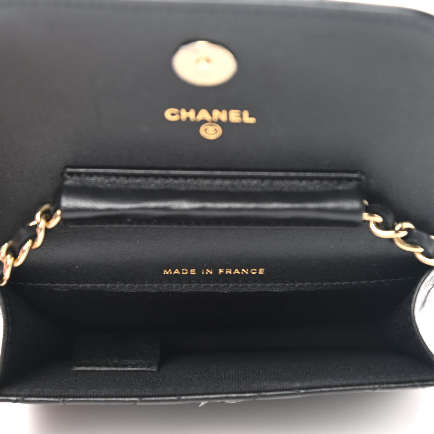 Chanel Lambskin Quilted Mini Coco Bow Clutch With Chain Black 5 of 10
