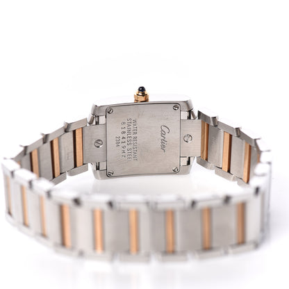 Cartier Stainless Steel 18K Pink Gold Mother of Pearl 20mm Tank Francaise Quartz Watch 5 of 6