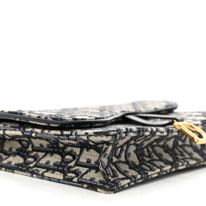 Christian Dior Oblique Saddle Chain Pouch Blue 8 of 10