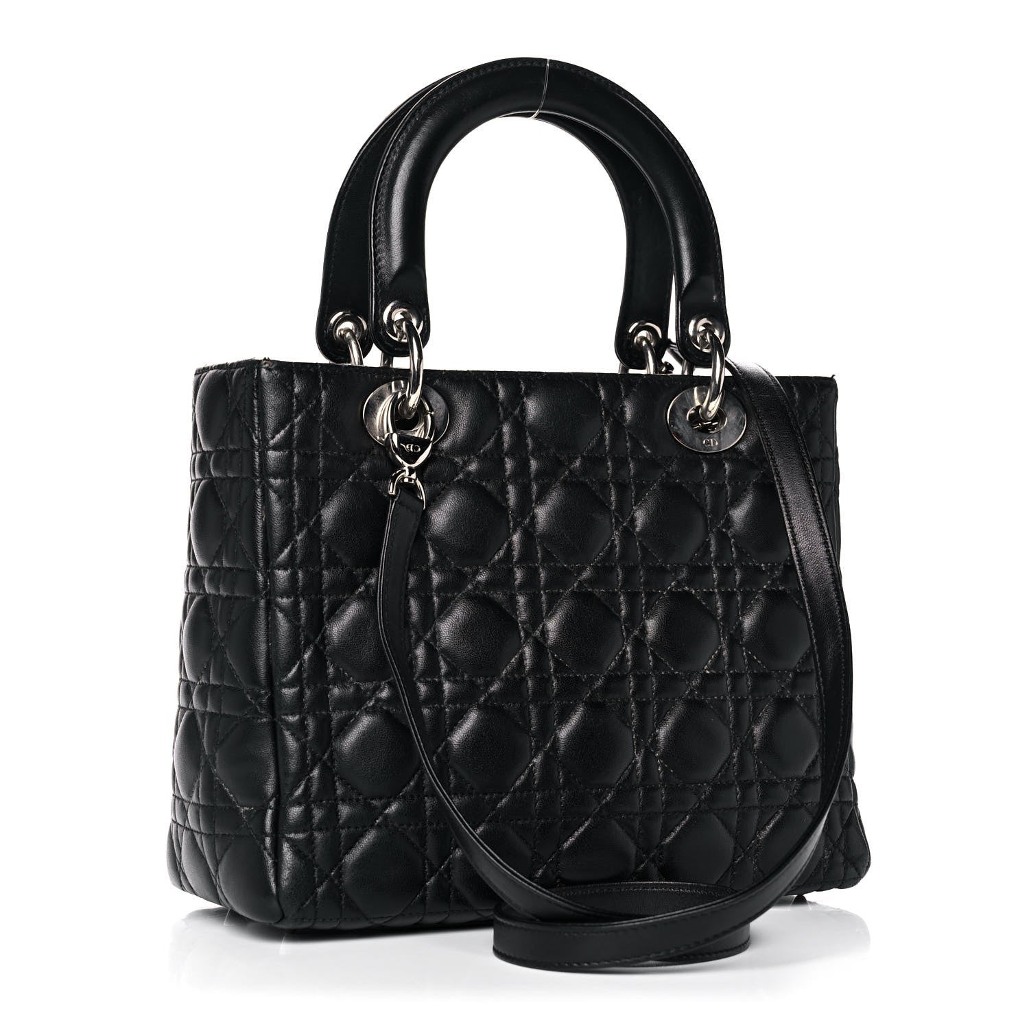 Christian Dior Lambskin Cannage Medium Lady Dior Black 3 of 18