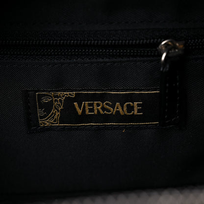 Versace Calfskin Crystal Studded Round Bag Black 6 of 12