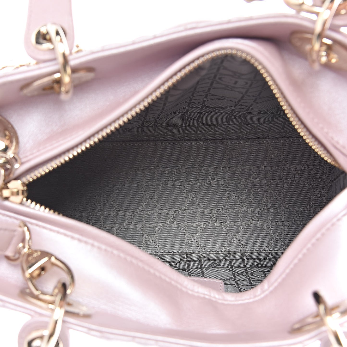 Pearly Lambskin Cannage Medium Lady Dior Lotus