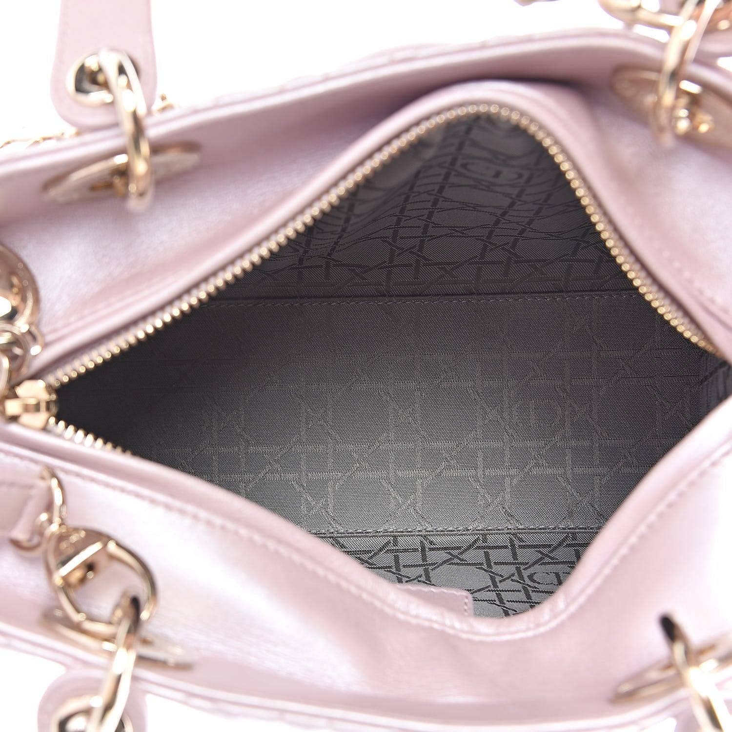 Christian Dior Pearly Lambskin Cannage Medium Lady Dior Lotus 5 of 9