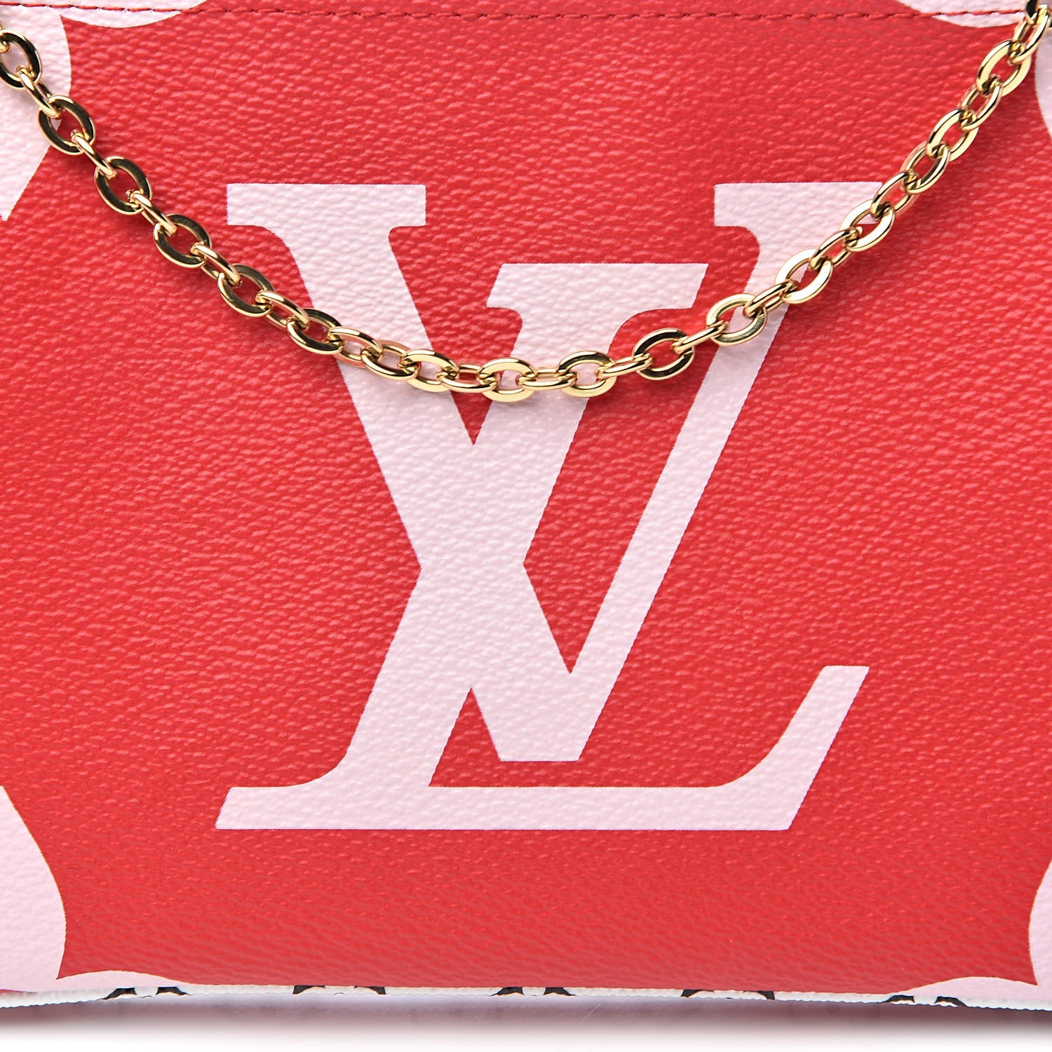 Louis Vuitton Monogram Giant Double Zip Pochette Rouge 10 of 11