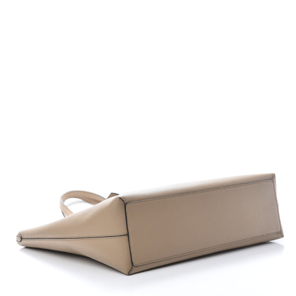 Burberry Grainy Calfskin Haymarket Check Medium Reversible Tote Camel 6 of 16