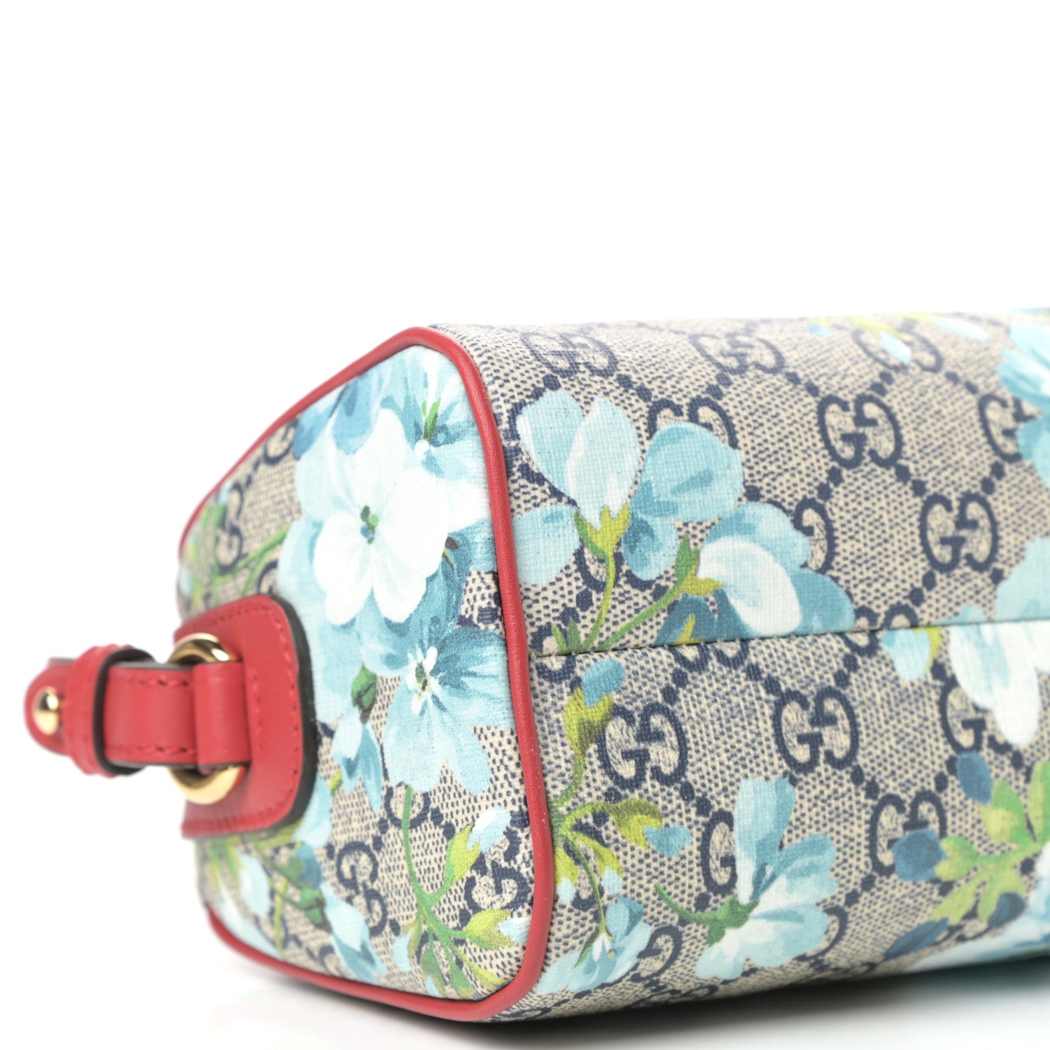 Gucci GG Supreme Monogram Blooms Mini Boston Navy Blue Hibiscus 8 of 10