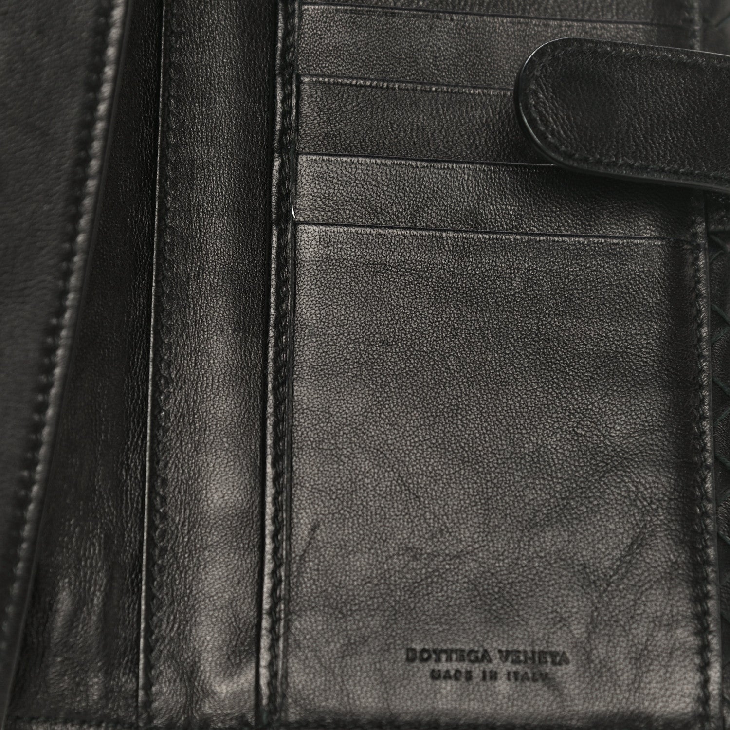 Bottega Veneta Nappa Intrecciato Embroidered Lace Continental Flap Wallet Black 18 of 20