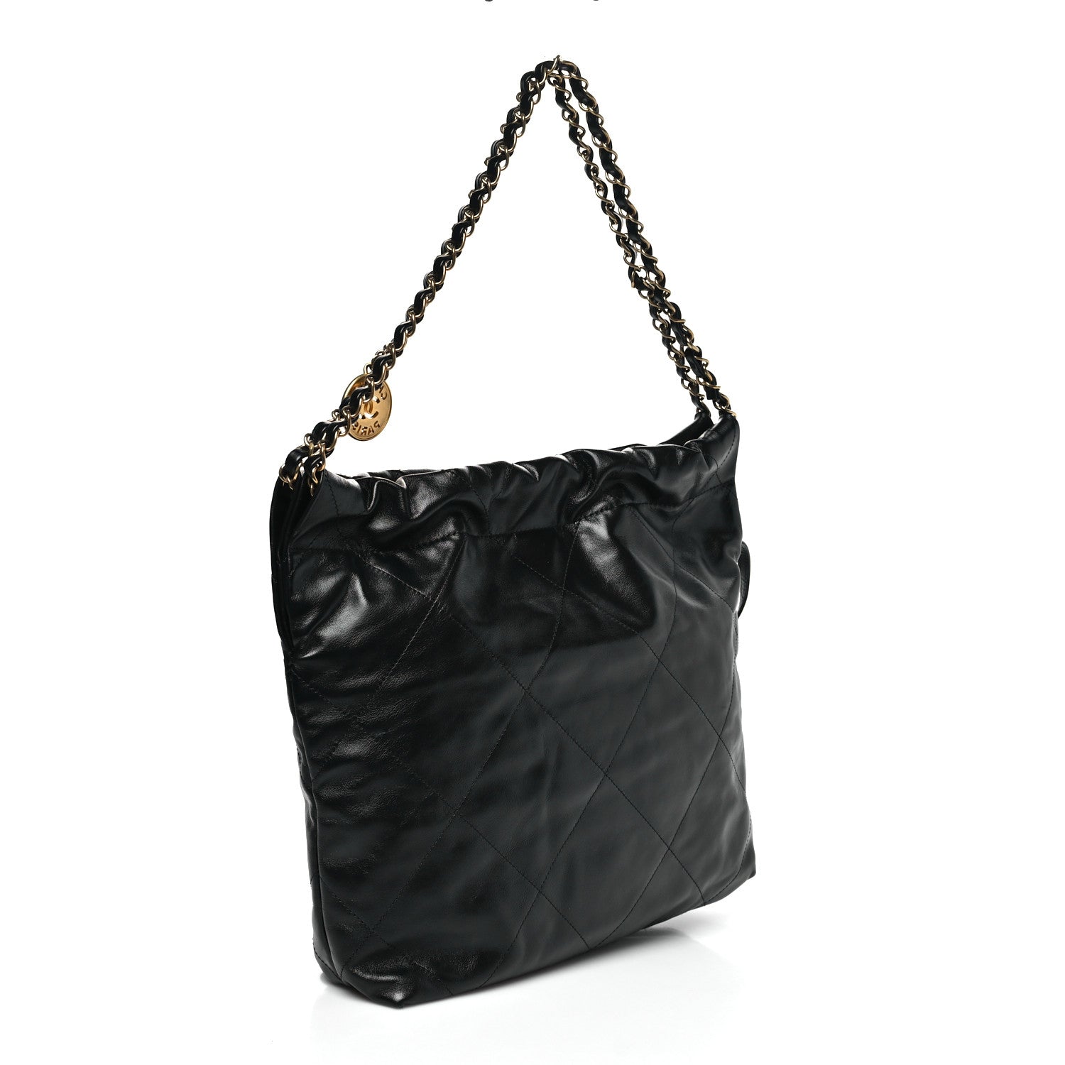 Chanel Shiny Calfskin Quilted Small Chanel 22 Black 4 of 11