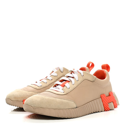 Hermes Goatskin Suede Bouncing Sneakers 36 Beige Sarrasin Sanguine 3 of 13