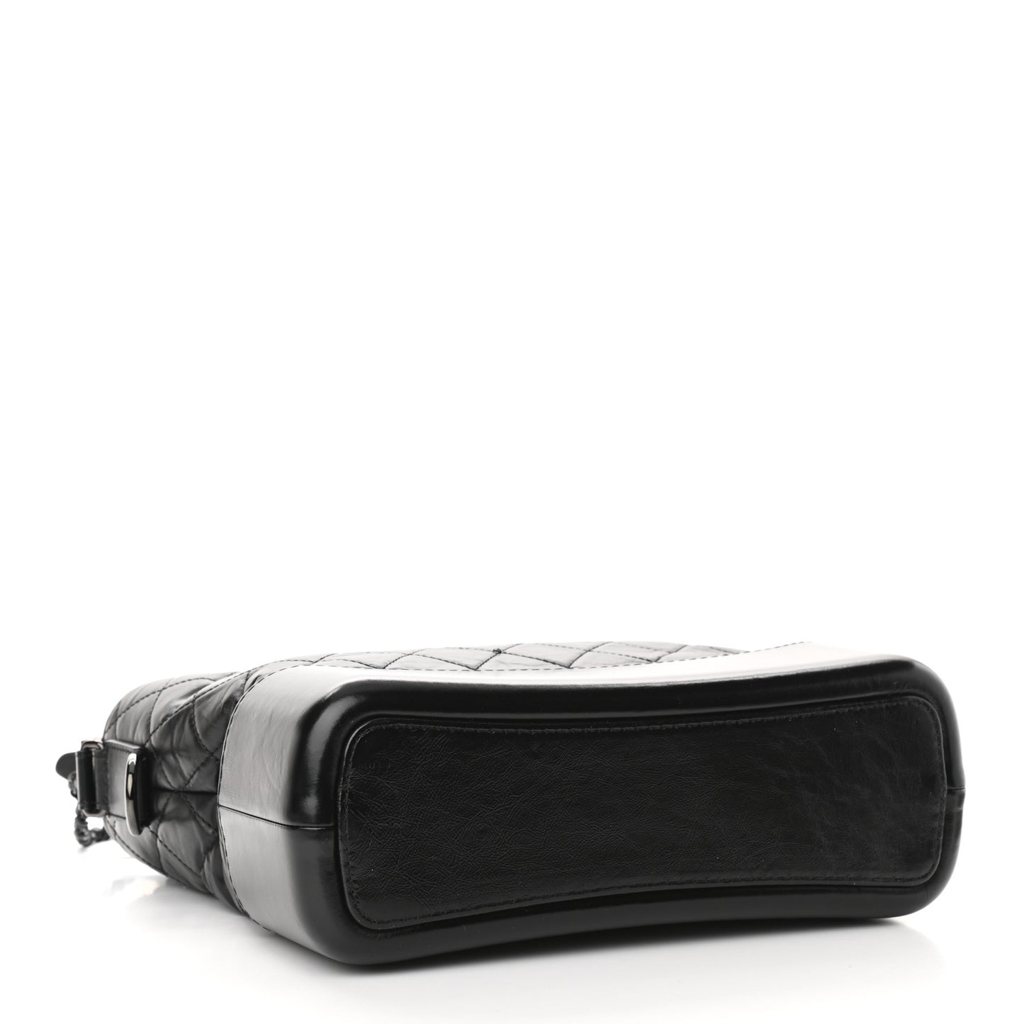Aged Calfskin Quilted Medium Gabrielle Hobo Black
