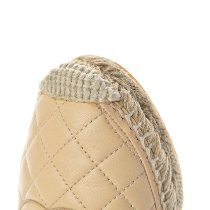Chanel Lambskin Quilted CC Espadrilles 39 Beige 11 of 13