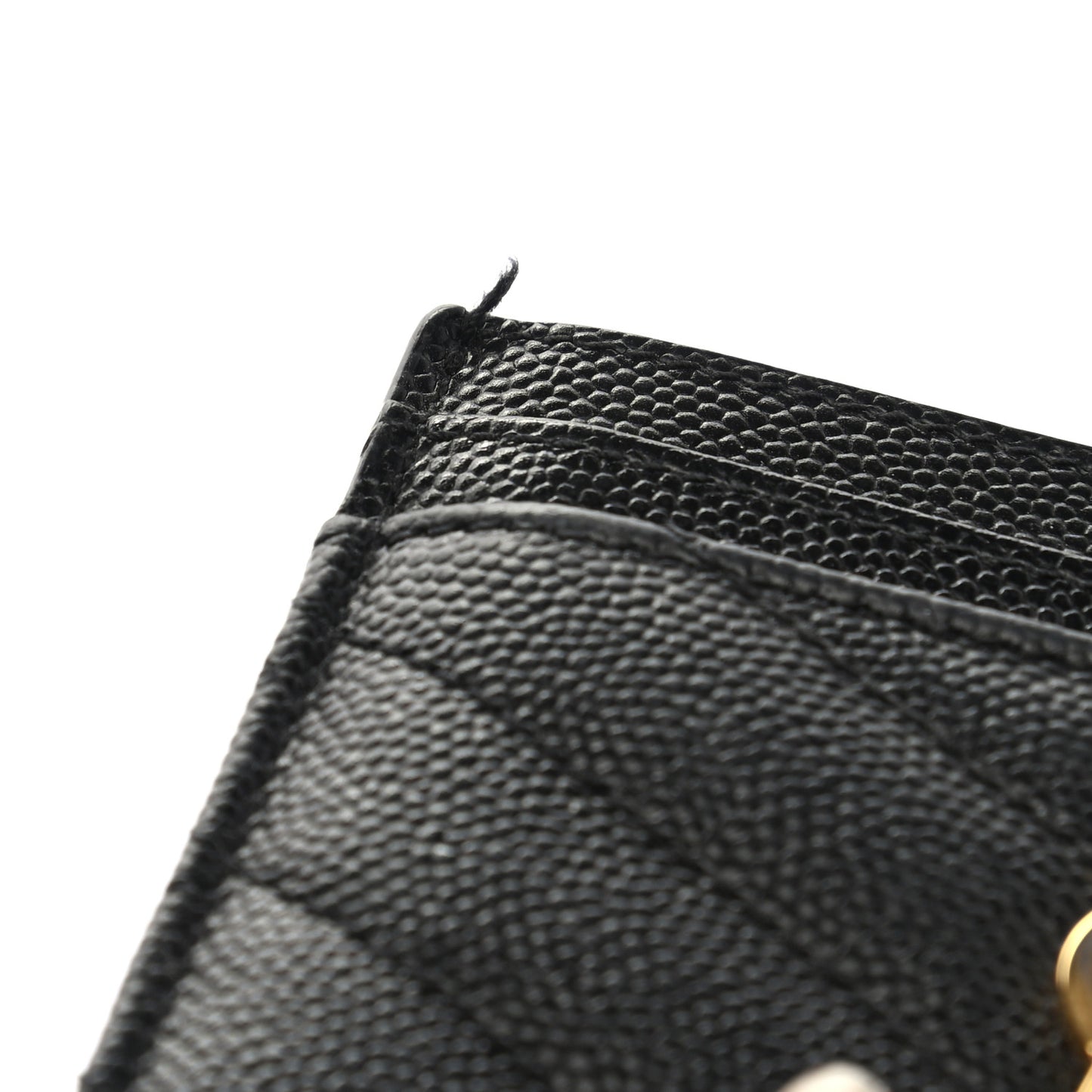 Grain De Poudre Matelasse Chevron Monogram Credit Card Case Black