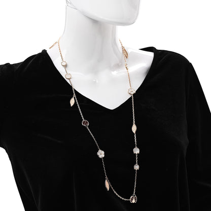 Van Cleef & Arpels 18K Rose Gold Mother of Pearl Carnelian Onyx 15 Motifs Lucky Spring Long Necklace 2 of 5