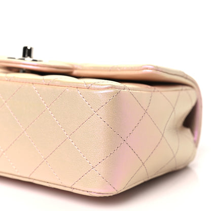 Chanel Iridescent Calfskin Quilted Mini Rectangular Flap Pink 10 of 11