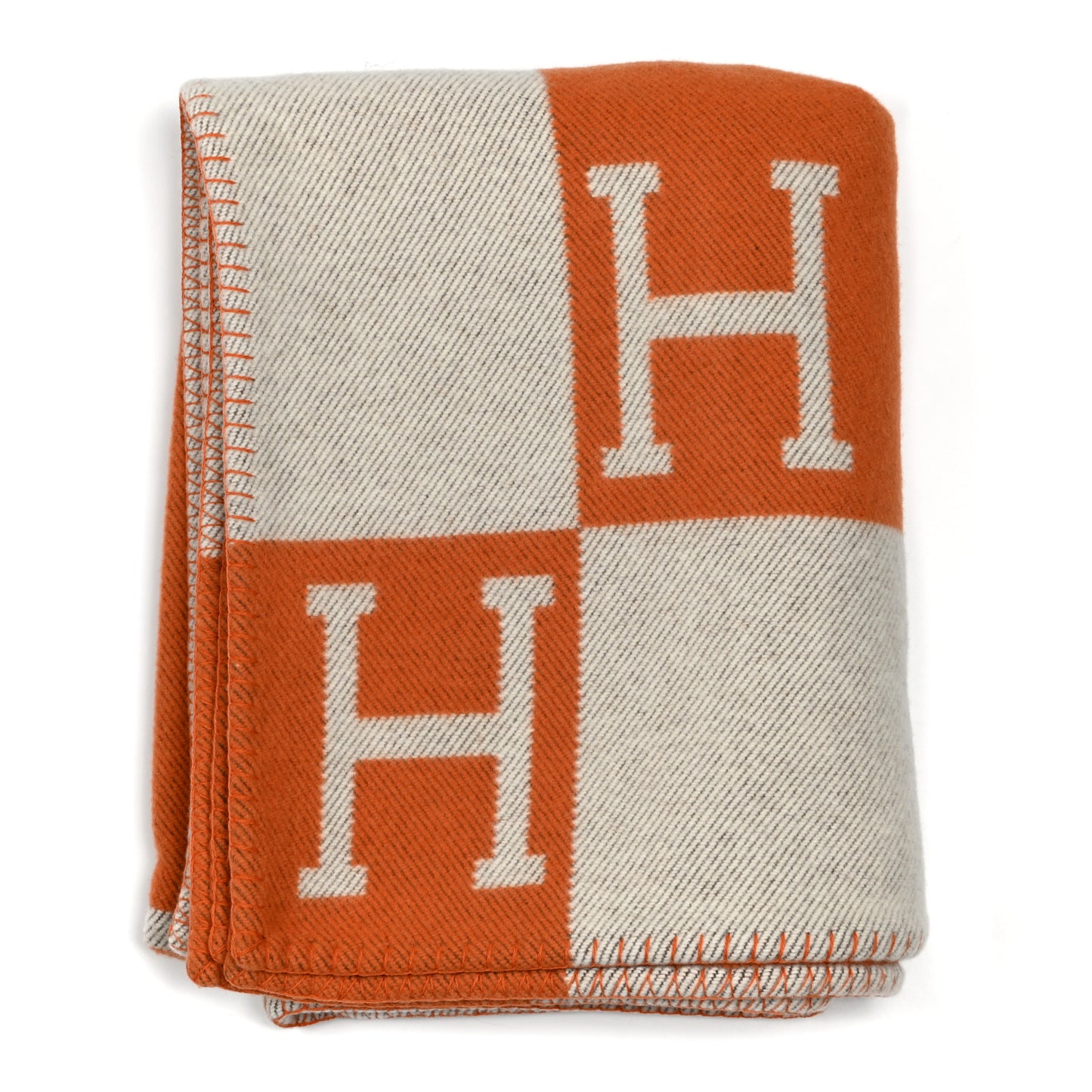 Wool Cashmere Signature Classic Avalon Blanket Ecru Potiron