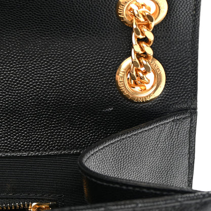 Saint Laurent Grain De Poudre Textured Mixed Matelasse Large Triquilt Monogram Satchel Black 12 of 12