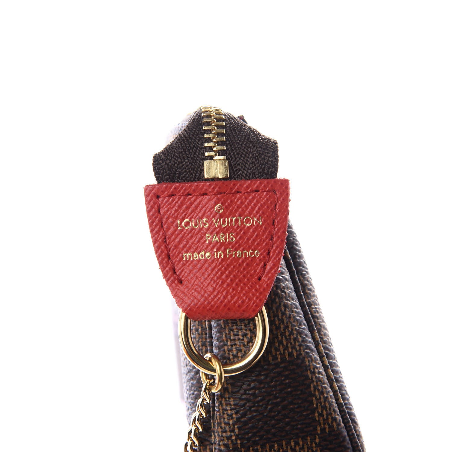 Louis Vuitton Damier Ebene 2019 Christmas Animation Mini Pochette Accessories Red 7 of 9