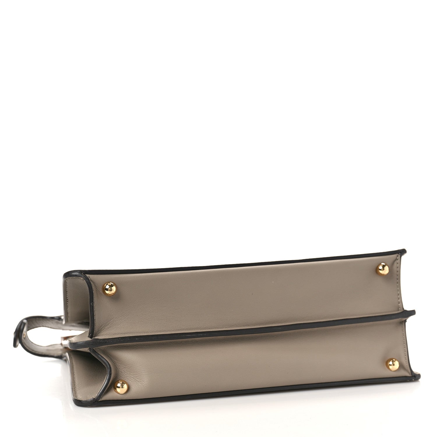 Fendi Vitello Seta Shiny Nappa Plexiglass Medium Peekaboo I SEE U Satchel Tortora 3 of 8