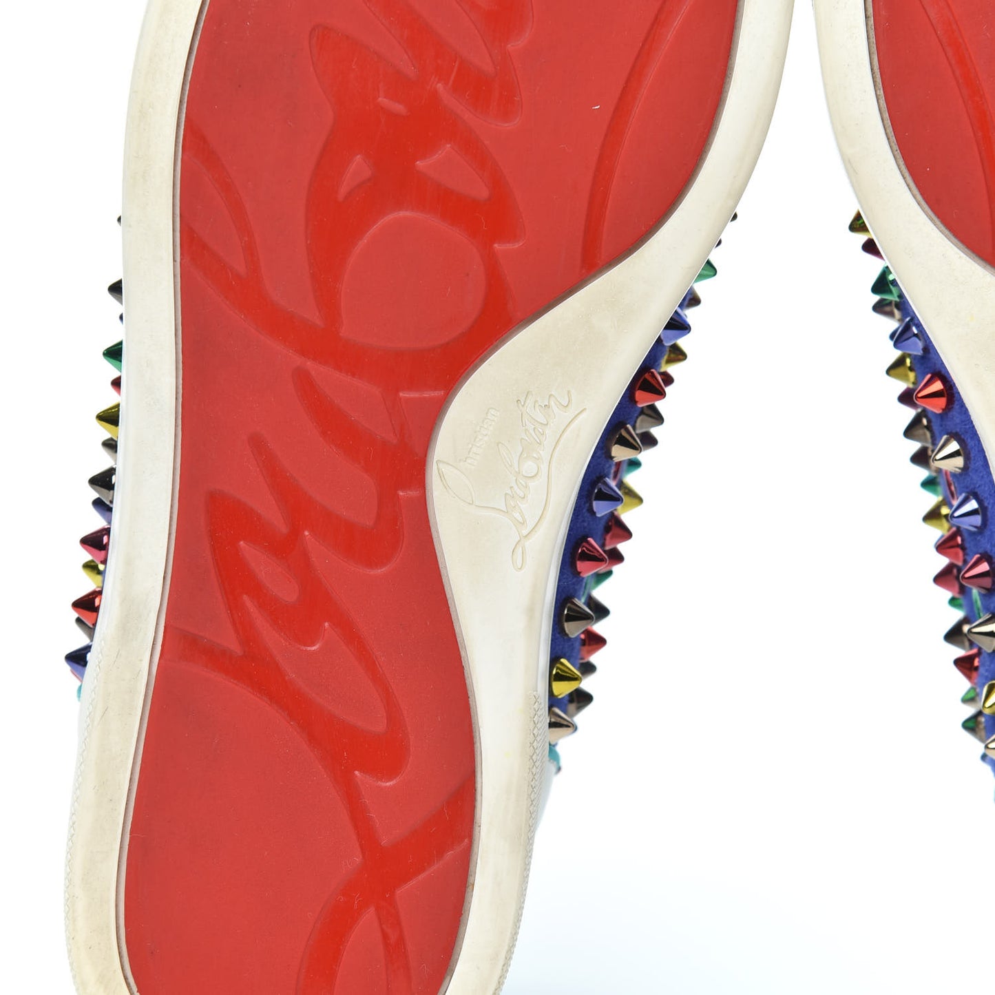 Suede Nappa Louis Pik Pik Orlato Flat Spikes Sneakers 37.5 Multicolor