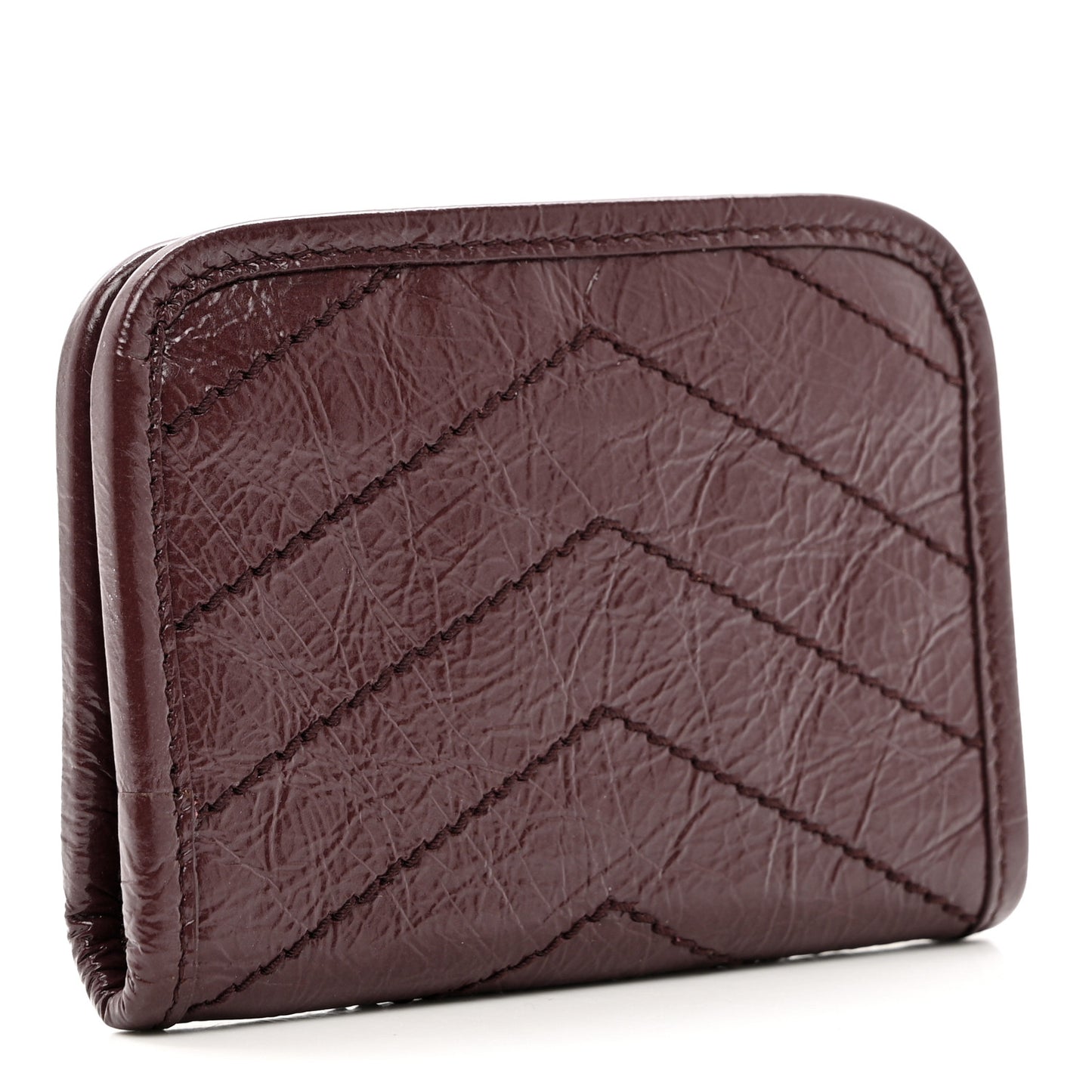 Crinkled Calfskin Matelasse Monogram Niki Card Holder Rouge Legion
