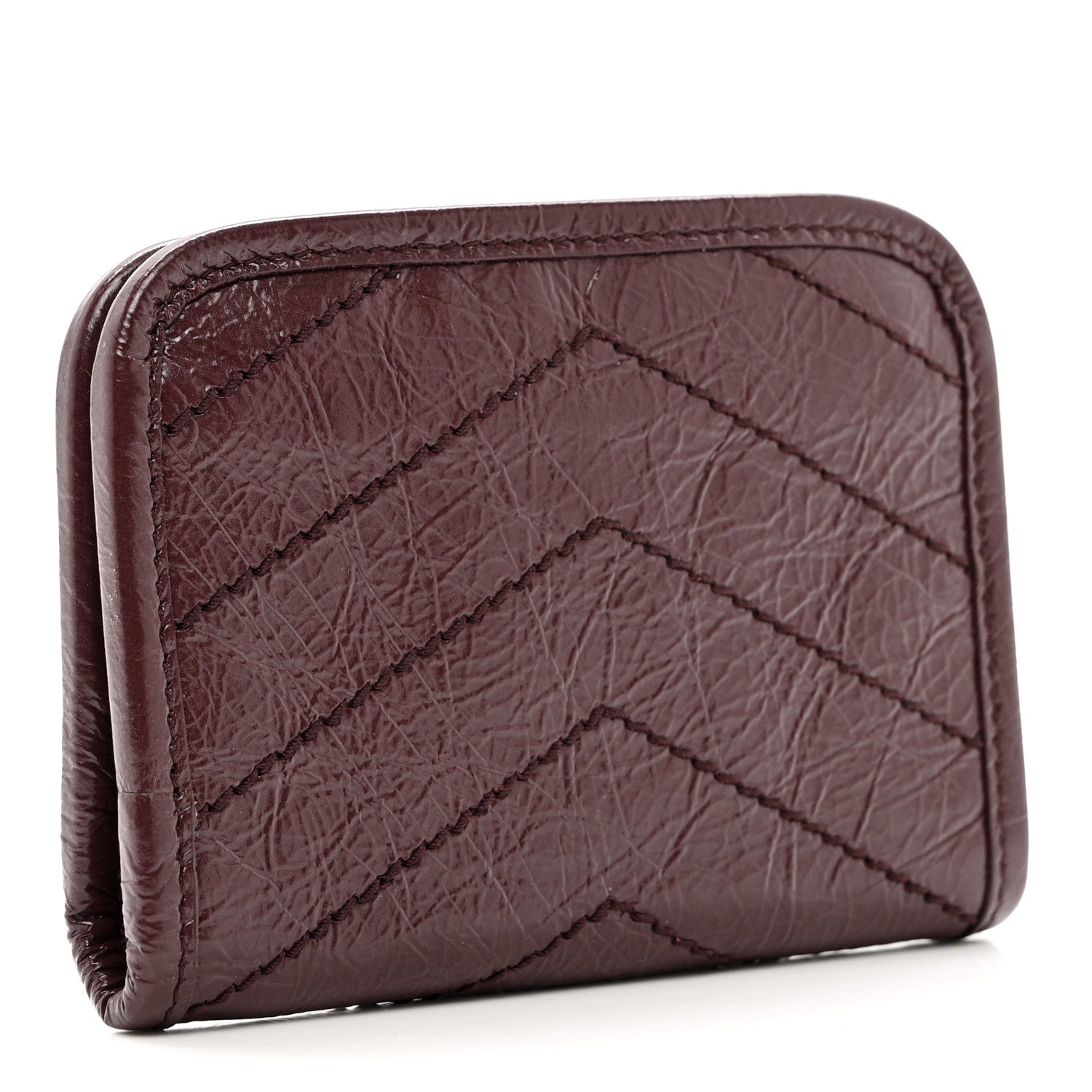 Saint Laurent Crinkled Calfskin Matelasse Monogram Niki Card Holder Rouge Legion 3 of 6