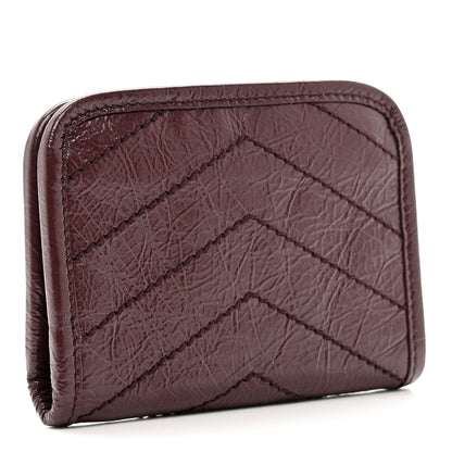 Saint Laurent Crinkled Calfskin Matelasse Monogram Niki Card Holder Rouge Legion 3 of 6