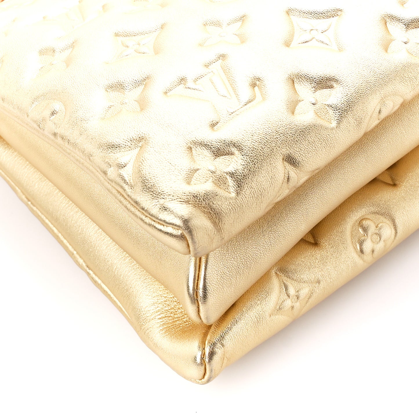 Lambskin Embossed Monogram Coussin PM Gold