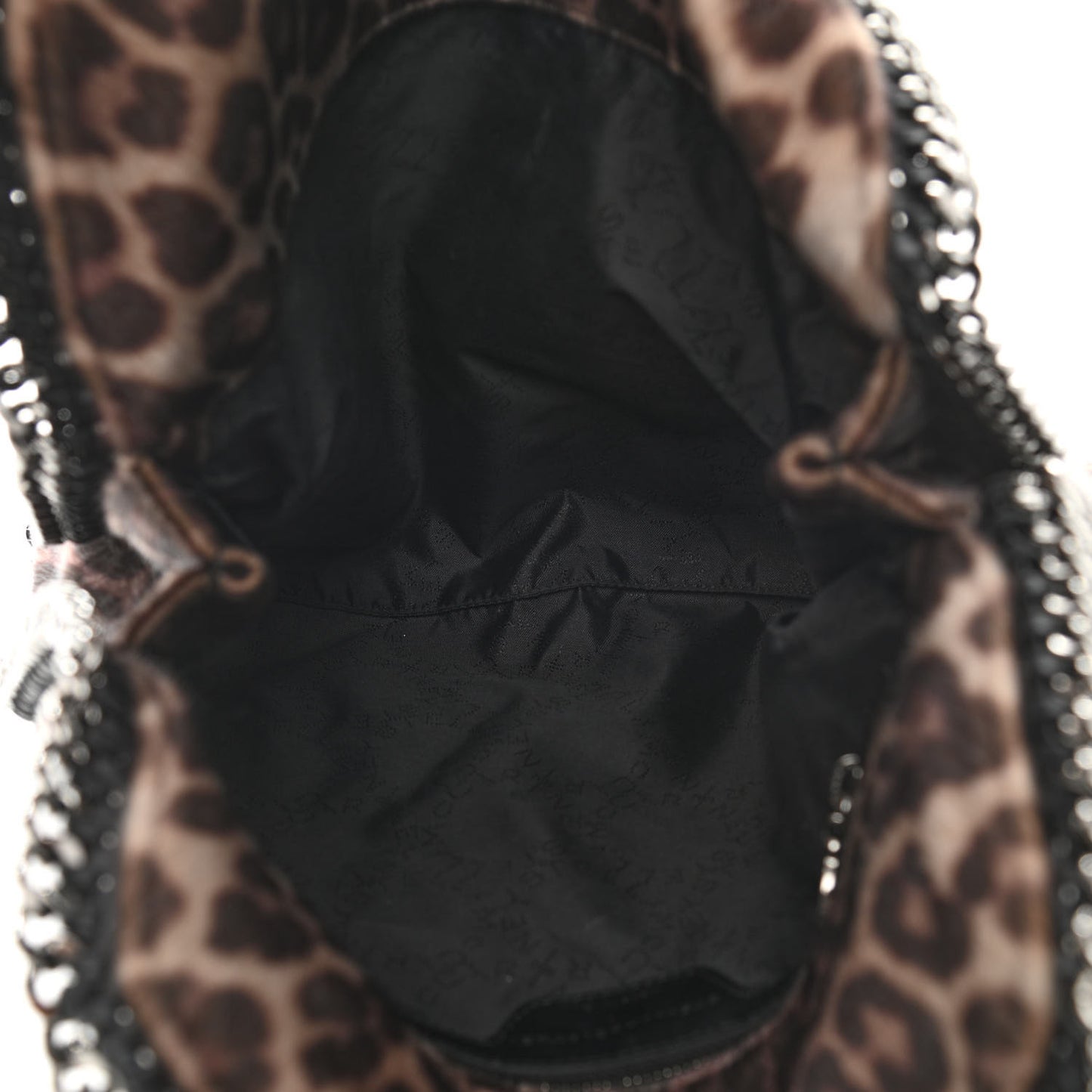 Faux Calf Hair Leopard Print Small Falabella Tote Brown