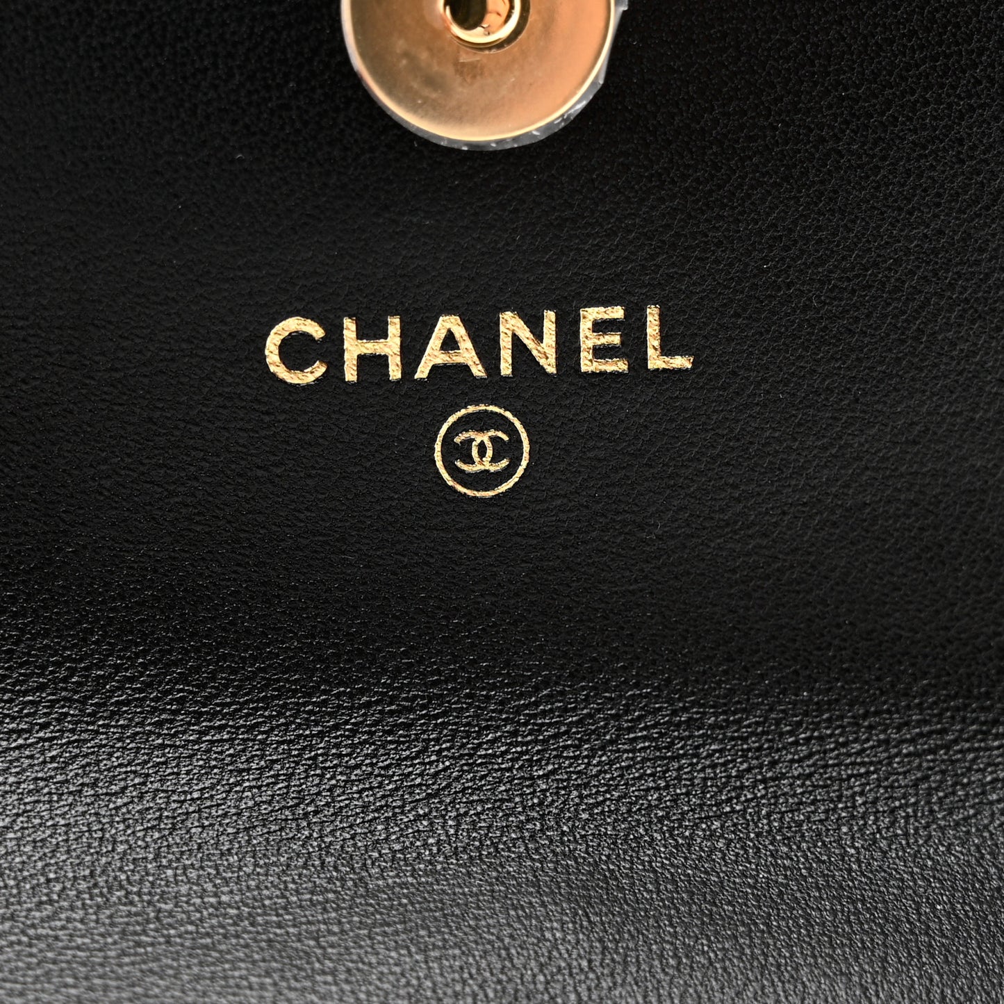 Lambskin Quilted CC Hook Card Holder Black