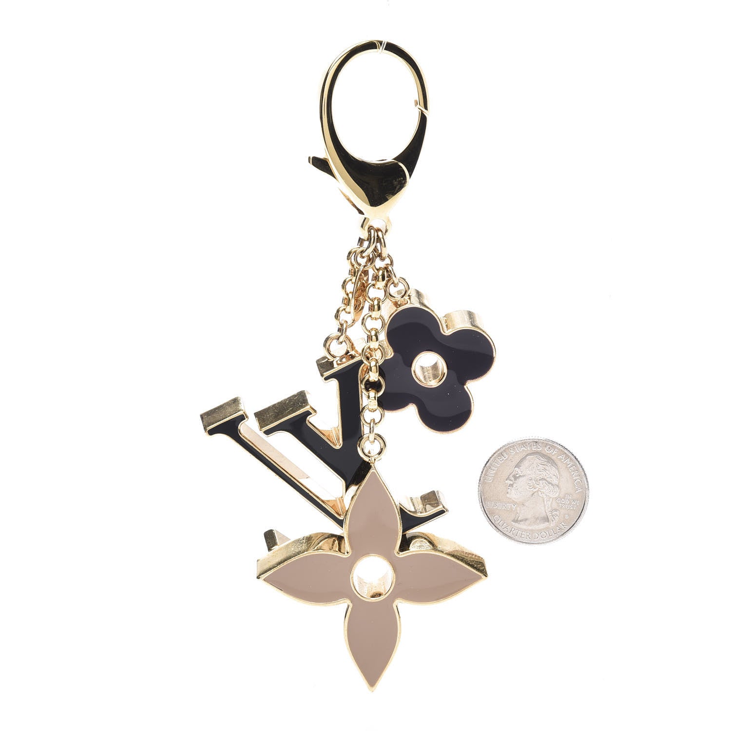 Louis Vuitton Fleur De Monogram Bag Charm Dore 2 of 4