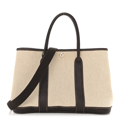 Hermes Buffle Skipper Toile Garden Party 30 TPM Marron Fonce 1 of 13