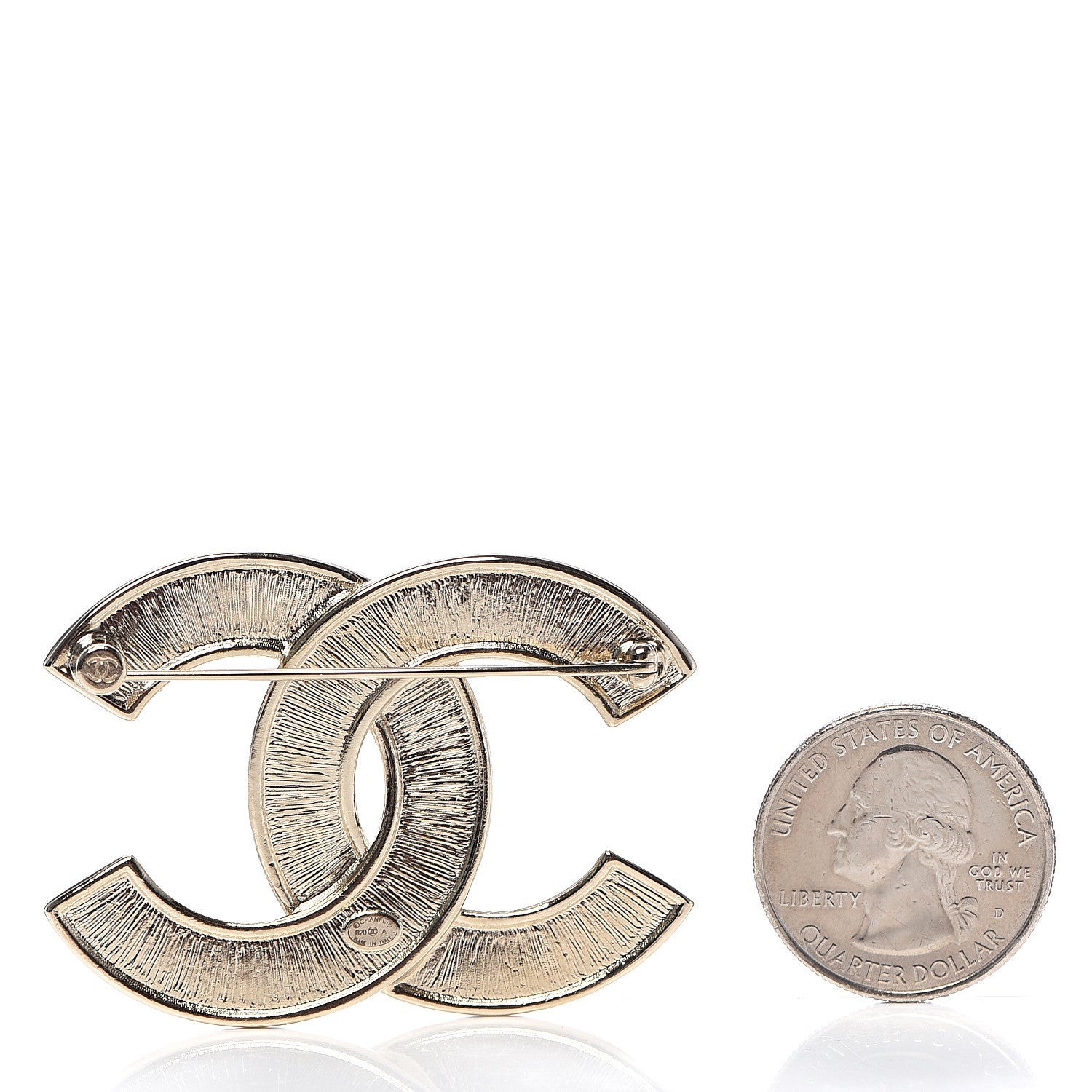 Chanel Crystal Pearl Chain Mania CC Brooch Gold 2 of 4