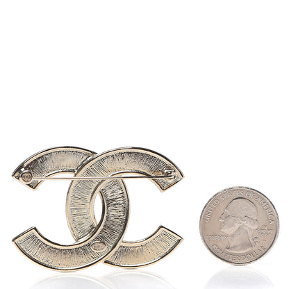 Chanel Crystal Pearl Chain Mania CC Brooch Gold 2 of 4