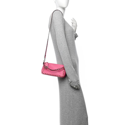 Valentino Garavani Pebbled Calfskin Small Rockstud Flip Lock Shoulder Bag Dawn Pink 2 of 9
