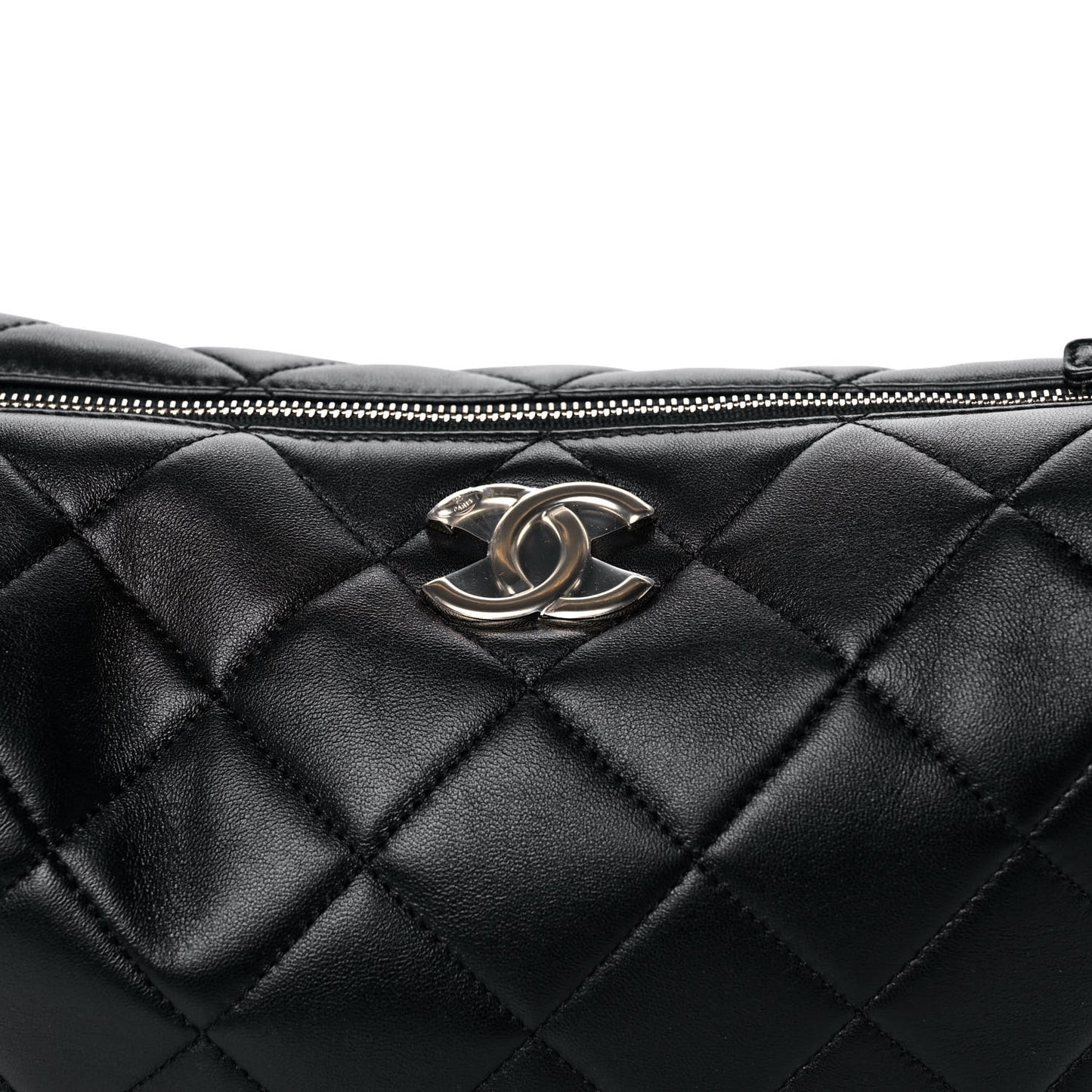 Lambskin Resin Elegant Maxi Hobo Black