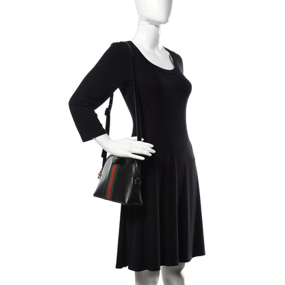 Gucci Calfskin GG Web Small Ophidia Dome Shoulder Bag Black 2 of 20