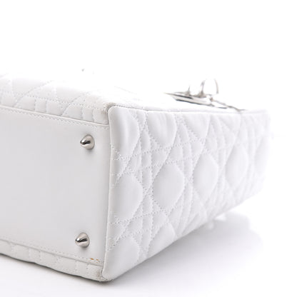 Christian Dior Lambskin Cannage Medium Lady Dior White 8 of 13