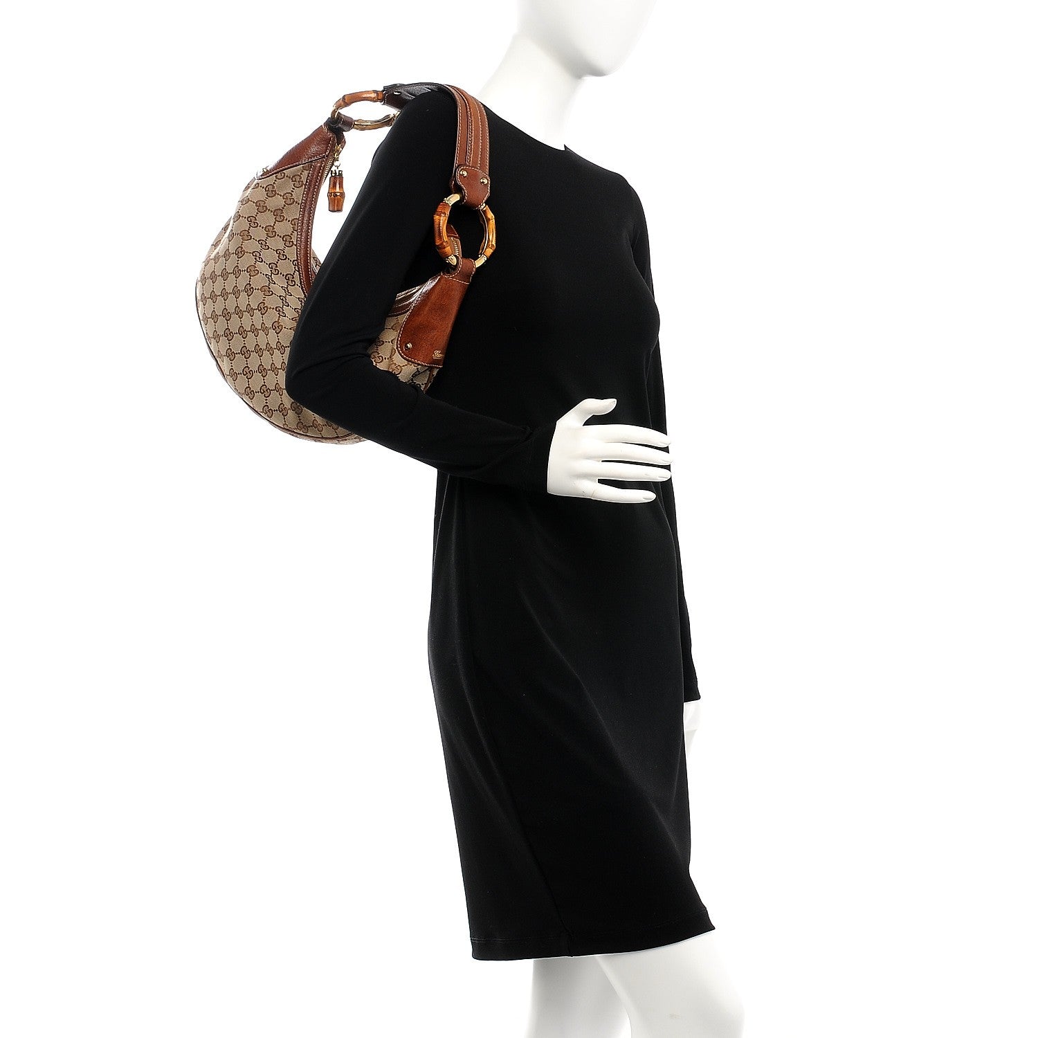 Gucci Monogram Bamboo Ring Hobo Brown 2 of 9