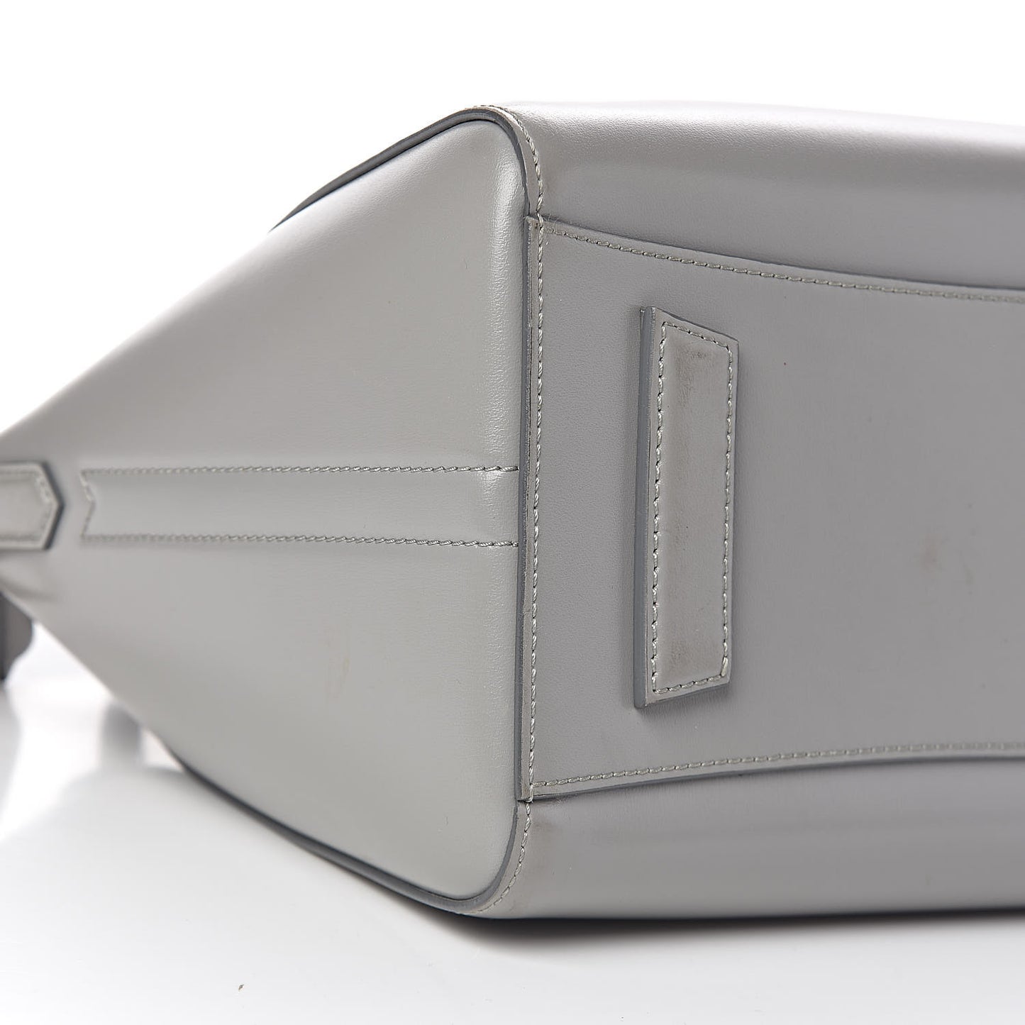 Shiny Lord Calfskin Small Antigona Pearl Grey