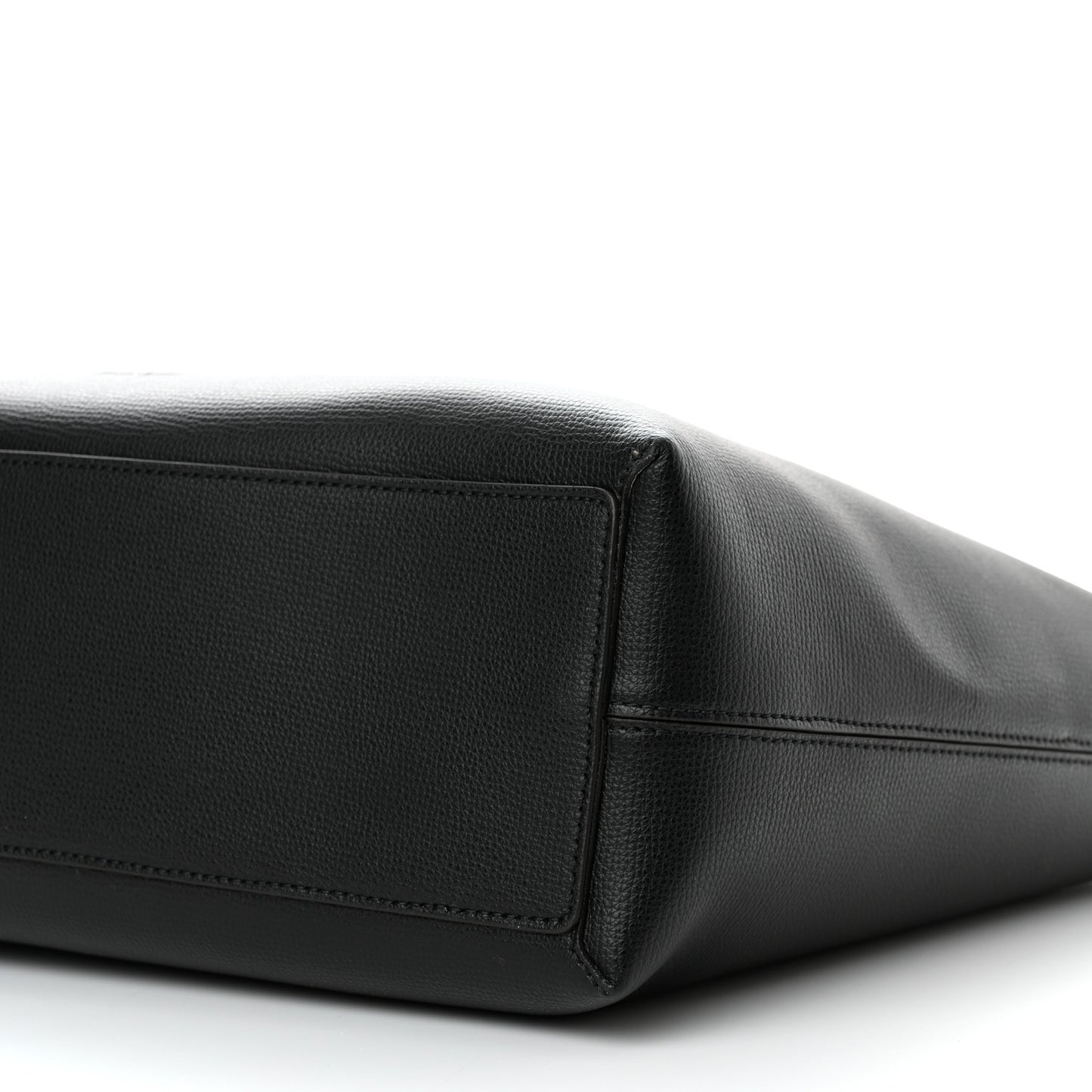 Grainy Calfskin Haymarket Colours Check Medium Zip Tote Black