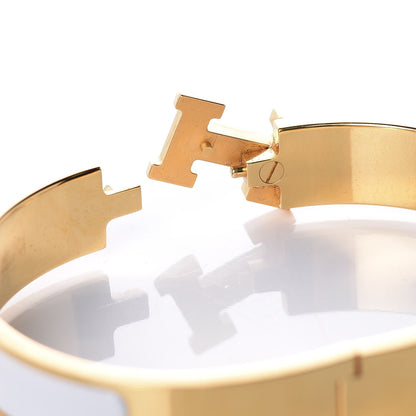 Hermes Enamel Narrow Clic Clac H Bracelet GM White 5 of 6