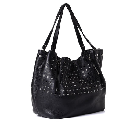 Burberry Calfskin Grommet Medium Maidstone Shoulder Bag Black 2 of 7