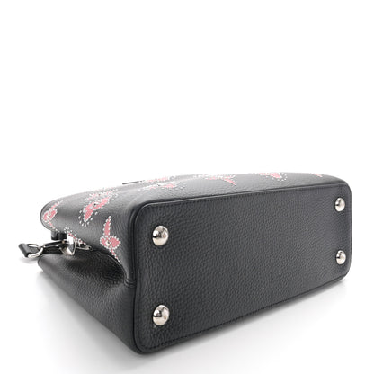 Louis Vuitton LOUIS VUITTON Taurillon Flowers Capucines PM Black 4 of 9
