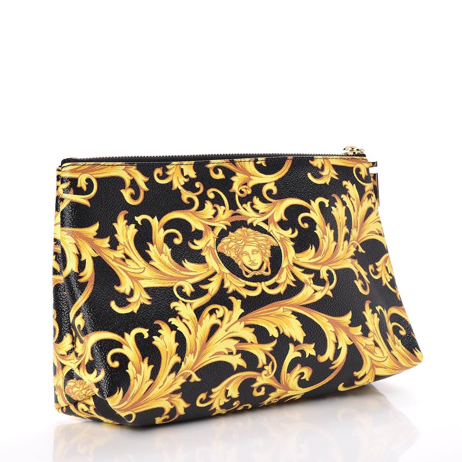 Versace PVC Barocco Printed Cosmetic Case Black Gold 3 of 6